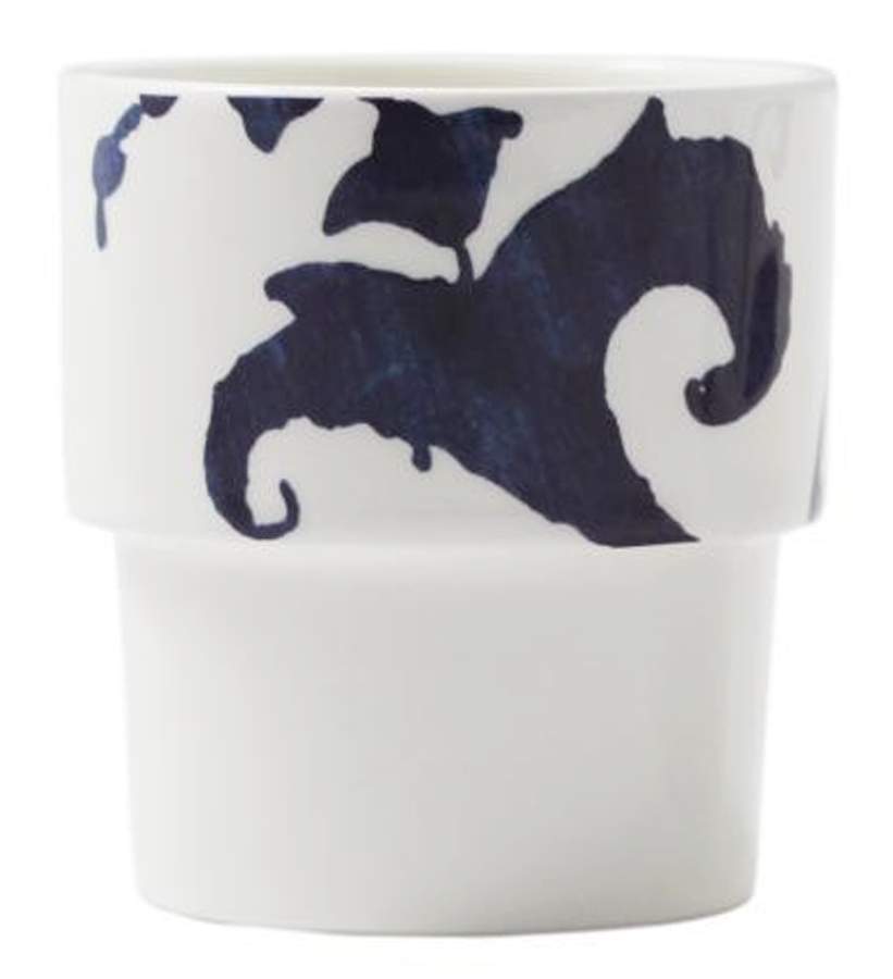 Indigo Flat Stacking Cup (No Saucer) by Faiencerie De Gien-1