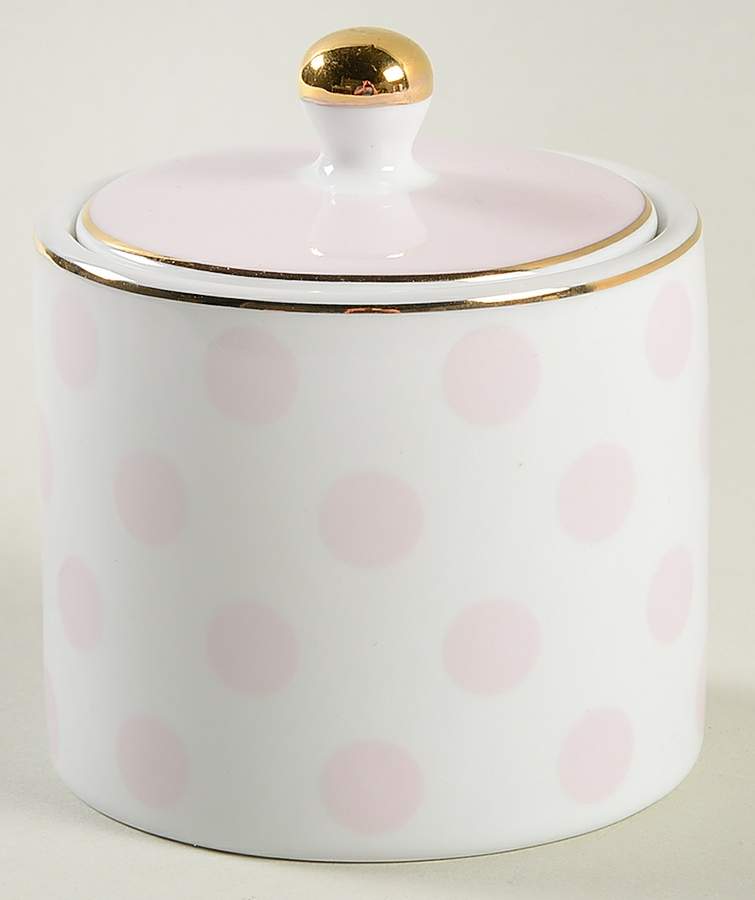 Polka Dots Pink Sugar Bowl & Lid by Grace's Teaware-1