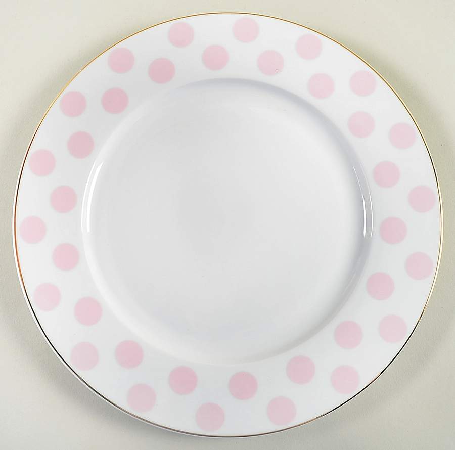 Polka Dots Pink Dinner Plate by Grace's Teaware-1