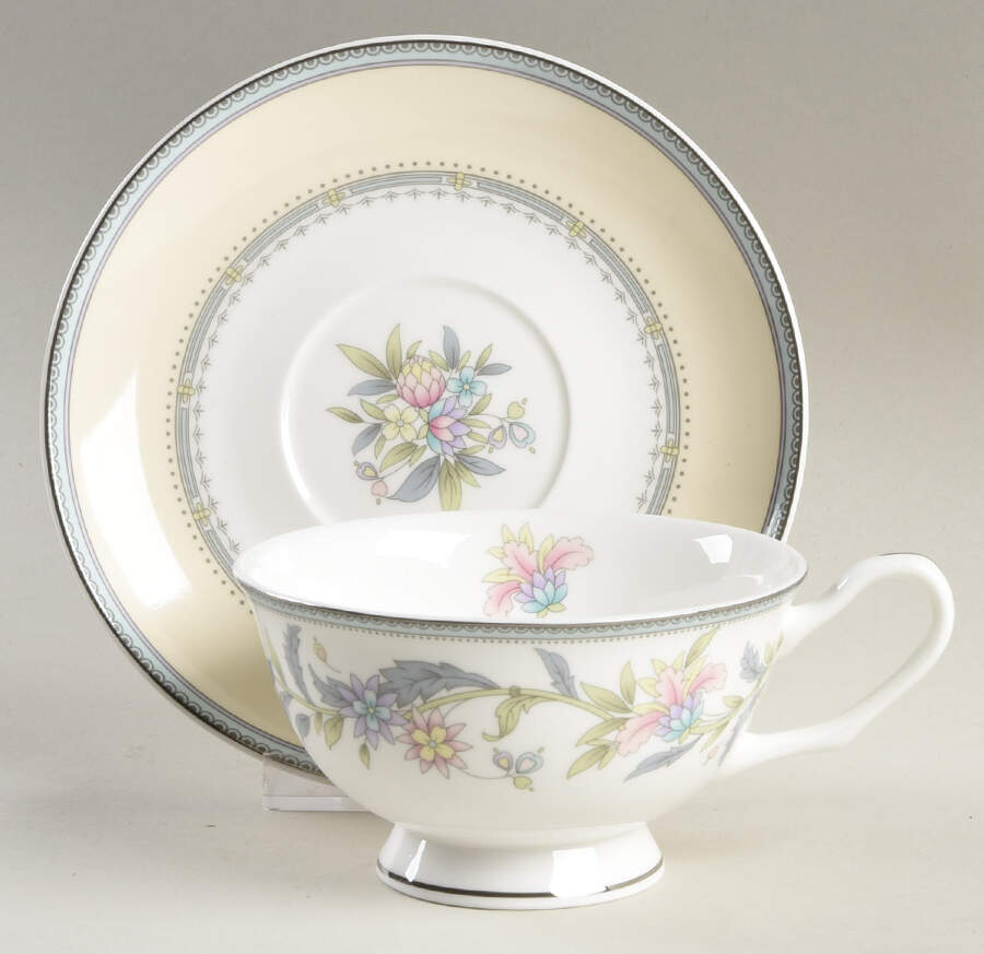 Lotus Garden Footed Cup & Saucer Set by Grace's Teaware-1