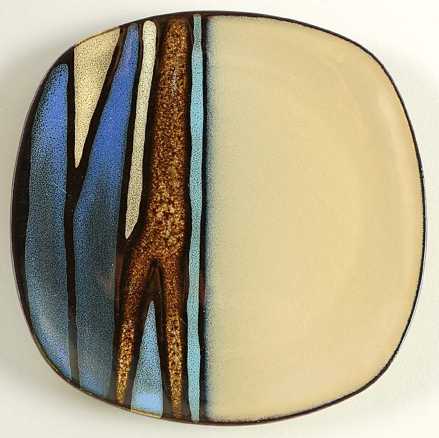 Matrice Blue Appetizer Plate by Gibson Designs-1