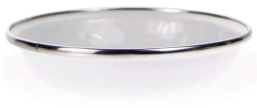 White on White Enamelware Tasting Plate/Dish by Golden Rabbit Enamelware-1