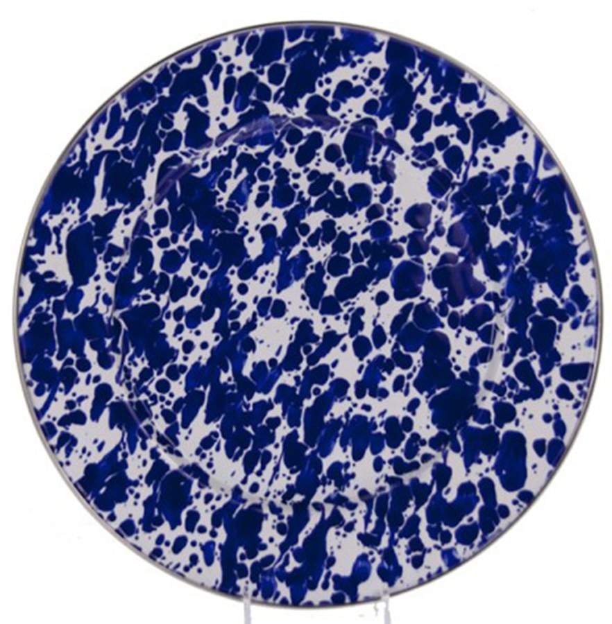 Cobalt Swirl Enamelware Dinner Plate by Golden Rabbit Enamelware-1