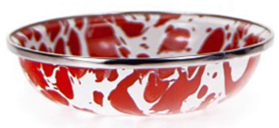 Red Swirl Enamelware Tasting Plate/Dish by Golden Rabbit Enamelware-1