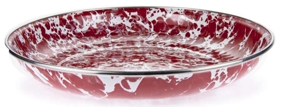 Red Swirl Enamelware Pasta Plate by Golden Rabbit Enamelware-1