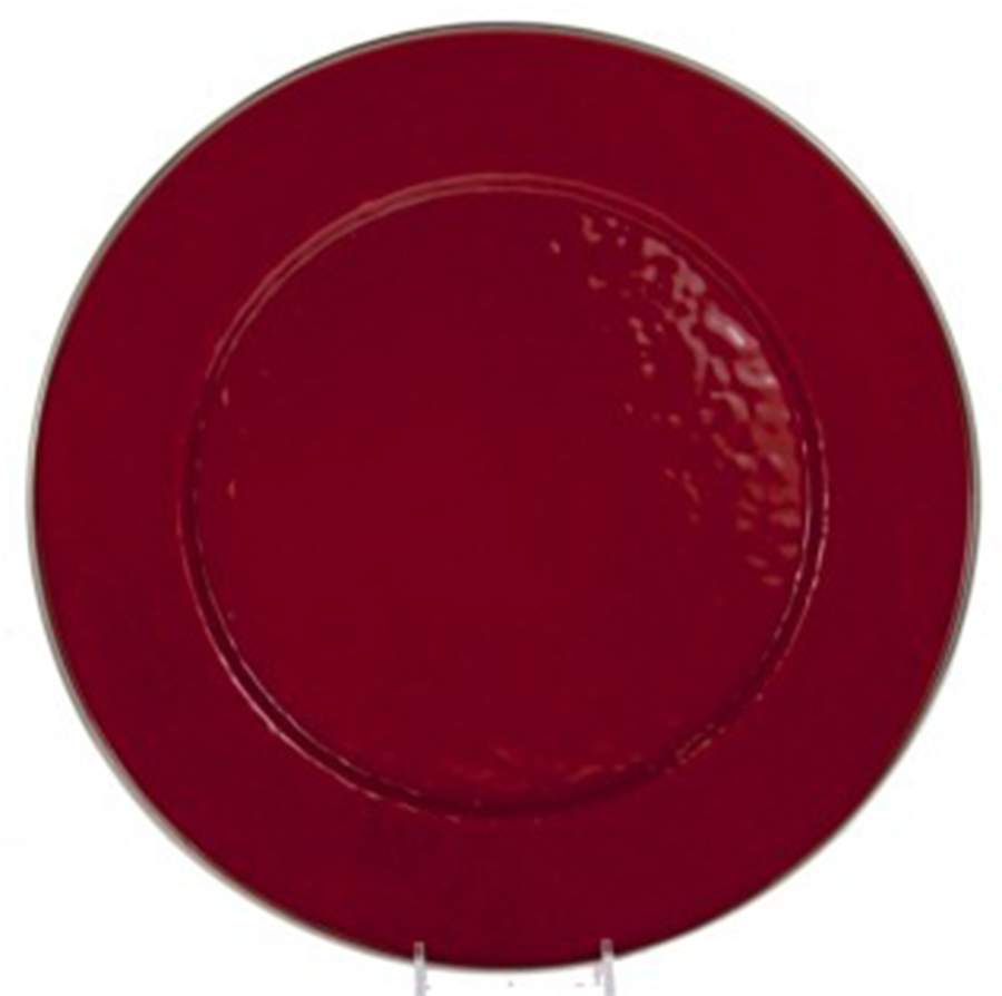Red on Red Enamelware Service Plate (Charger) by Golden Rabbit Enamelware-1