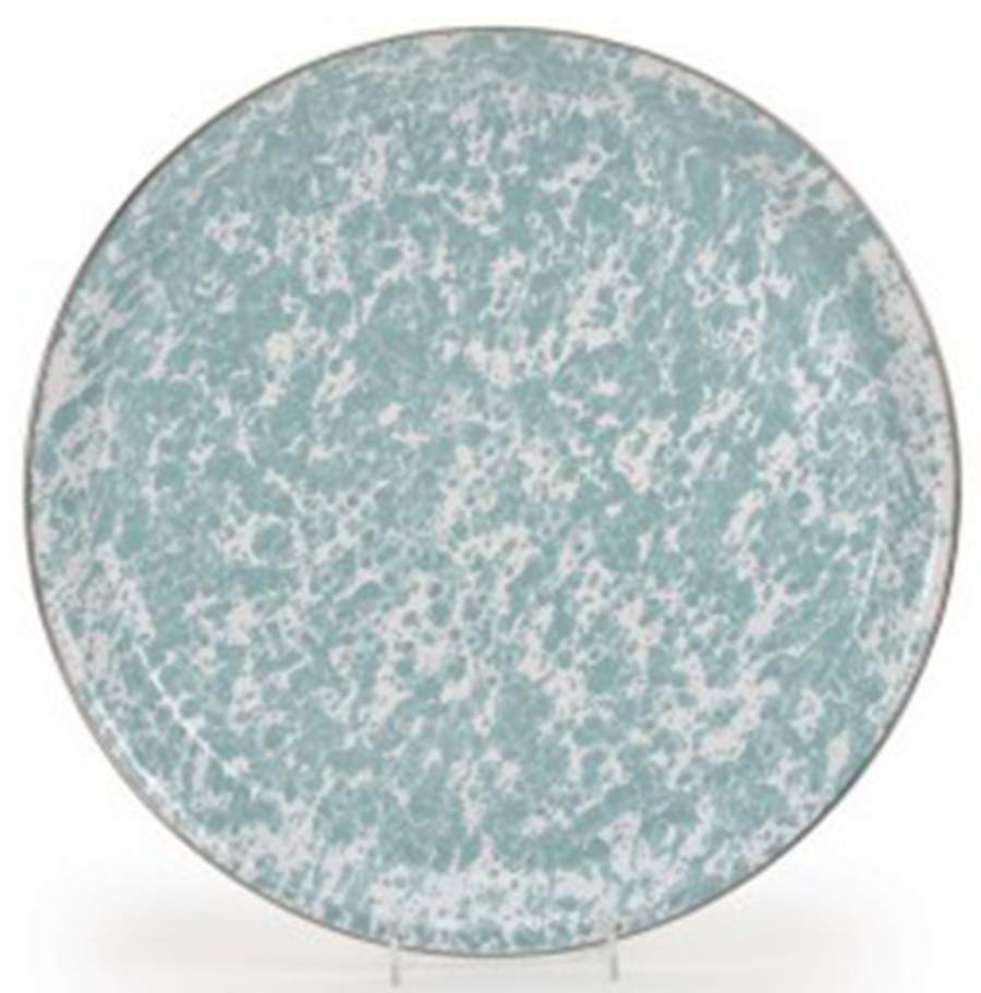 Sea Glass Enamelware 15" Round Tray by Golden Rabbit Enamelware-1