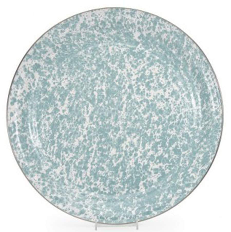 Sea Glass Enamelware 20" Round Tray by Golden Rabbit Enamelware-1