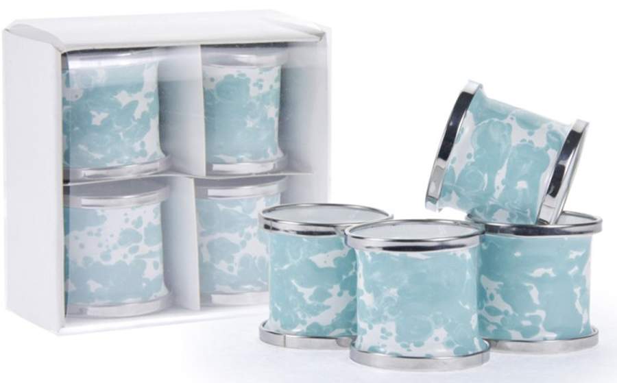 Sea Glass Enamelware Napkin Ring - Set of 4 by Golden Rabbit Enamelware-1
