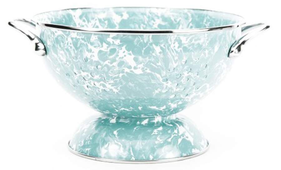 Sea Glass Enamelware 2 Quart Colander by Golden Rabbit Enamelware-1