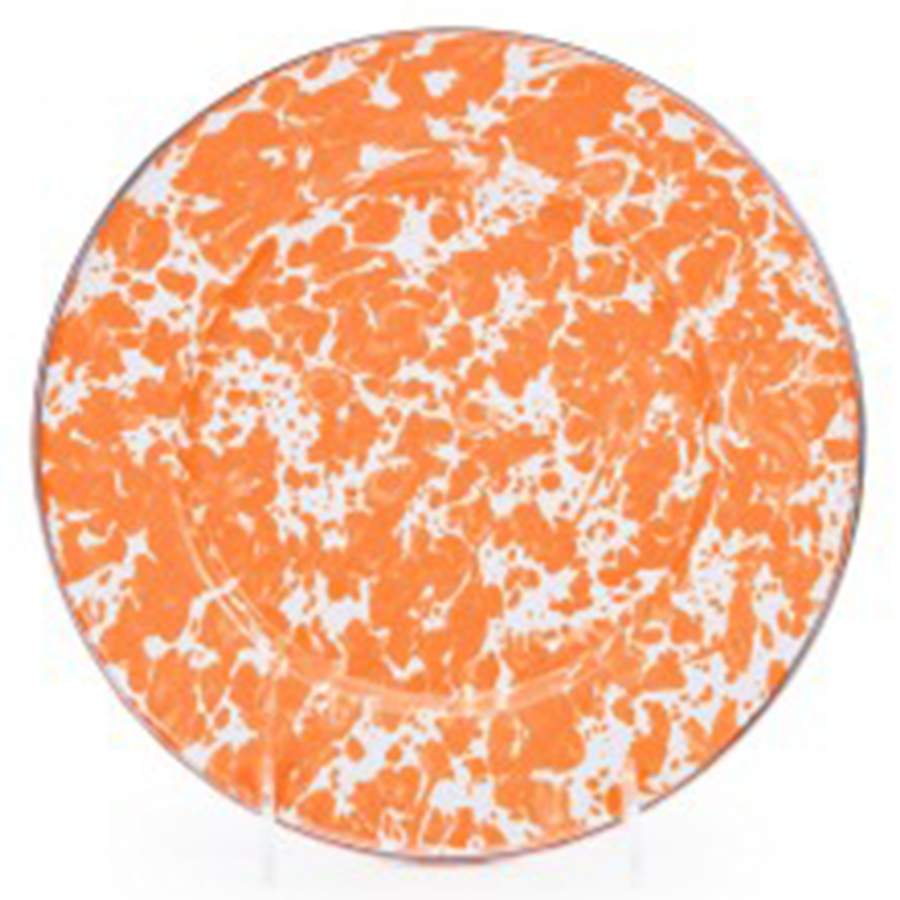 Orange Swirl Enamelware Individual Sandwich Plate by Golden Rabbit Enamelware-1
