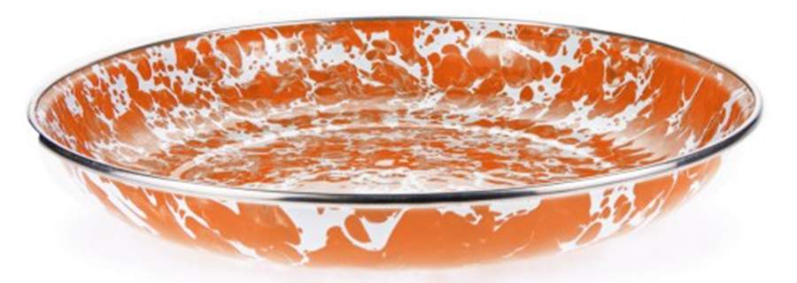Orange Swirl Enamelware Pasta Plate by Golden Rabbit Enamelware-1