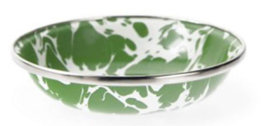 Green Swirl Enamelware Tasting Plate/Dish by Golden Rabbit Enamelware-1