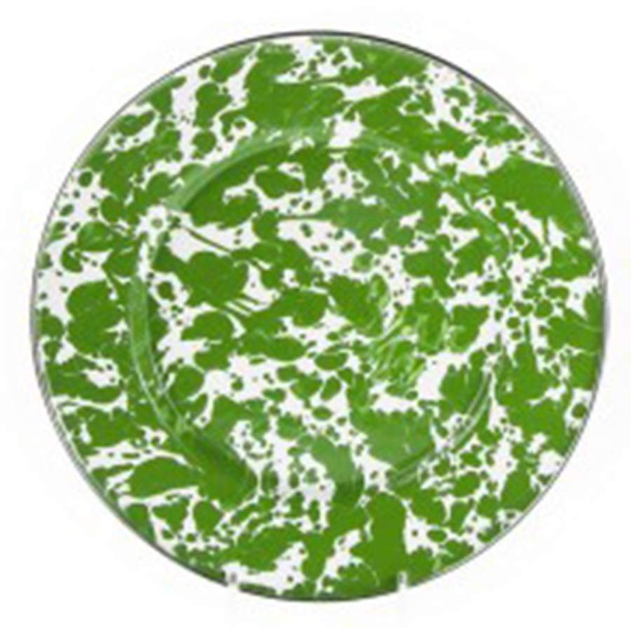 Green Swirl Enamelware Individual Sandwich Plate by Golden Rabbit Enamelware-1