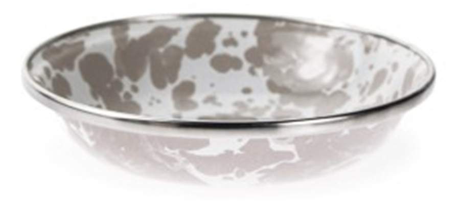 Taupe Swirl Enamelware Tasting Plate/Dish by Golden Rabbit Enamelware-1