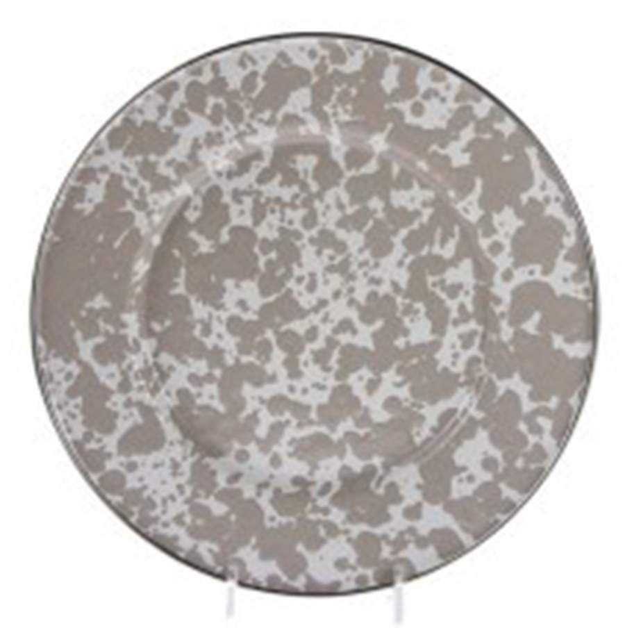 Taupe Swirl Enamelware Individual Sandwich Plate by Golden Rabbit Enamelware-1