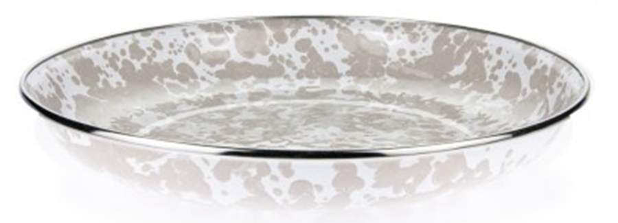Taupe Swirl Enamelware Pasta Plate by Golden Rabbit Enamelware-1