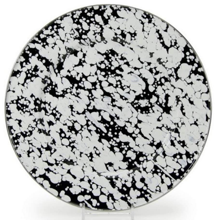 Black Swirl Enamelware Dinner Plate by Golden Rabbit Enamelware-1
