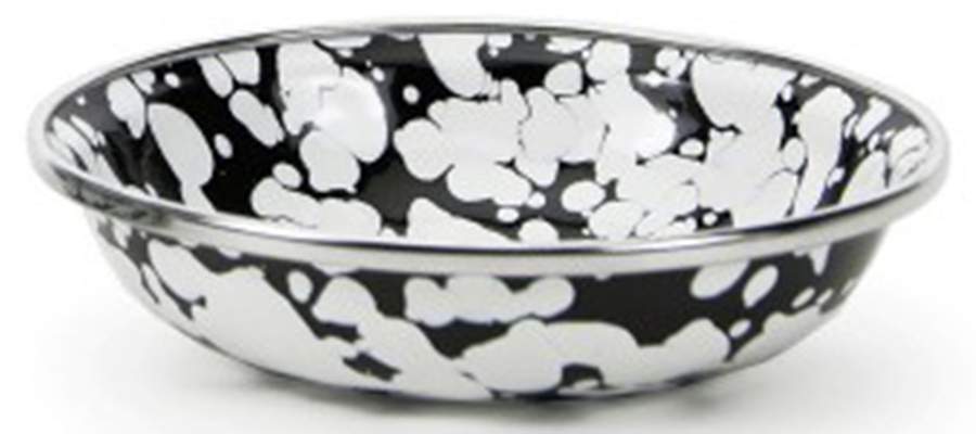 Black Swirl Enamelware Tasting Plate/Dish by Golden Rabbit Enamelware-1