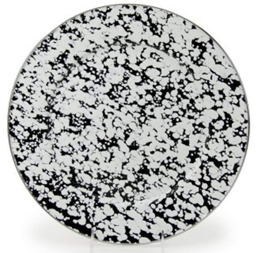 Black Swirl Enamelware Service Plate (Charger) by Golden Rabbit Enamelware-1