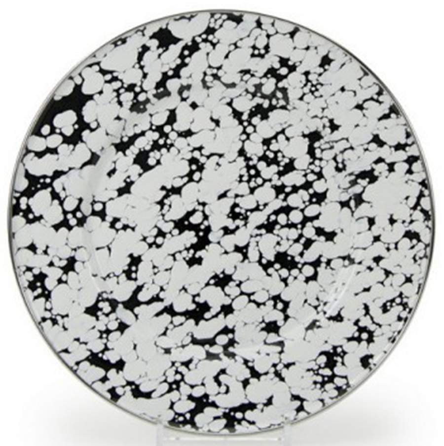 Black Swirl Enamelware Individual Sandwich Plate by Golden Rabbit Enamelware-1
