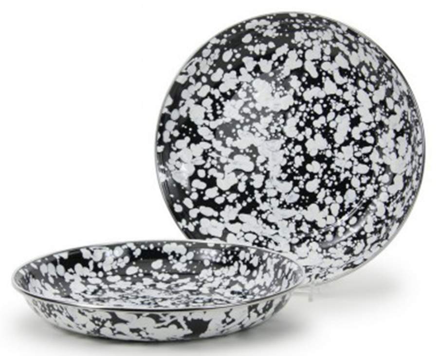 Black Swirl Enamelware Pasta Plate by Golden Rabbit Enamelware-1