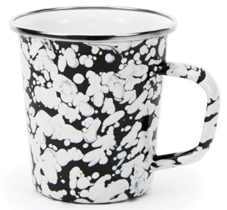Black Swirl Enamelware Latte Mug by Golden Rabbit Enamelware-1
