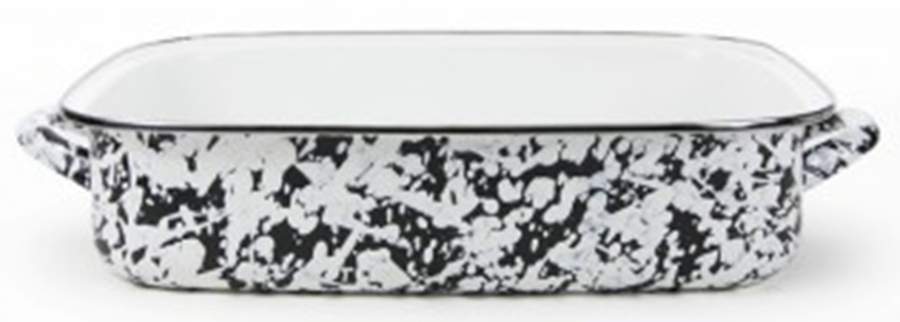 Black Swirl Enamelware 16" Lasagna by Golden Rabbit Enamelware-1