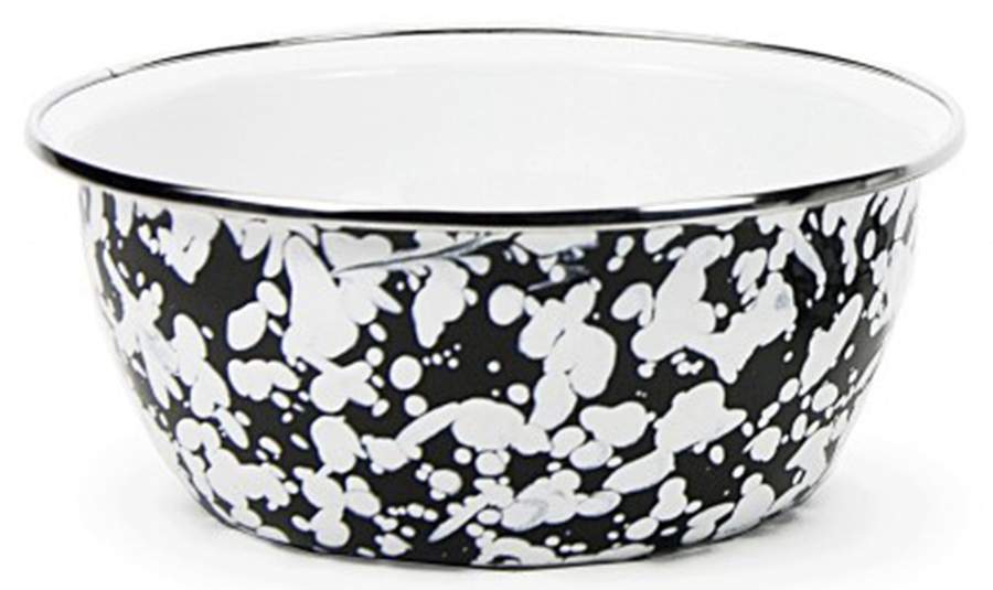 Black Swirl Enamelware Individual Salad Bowl by Golden Rabbit Enamelware-1