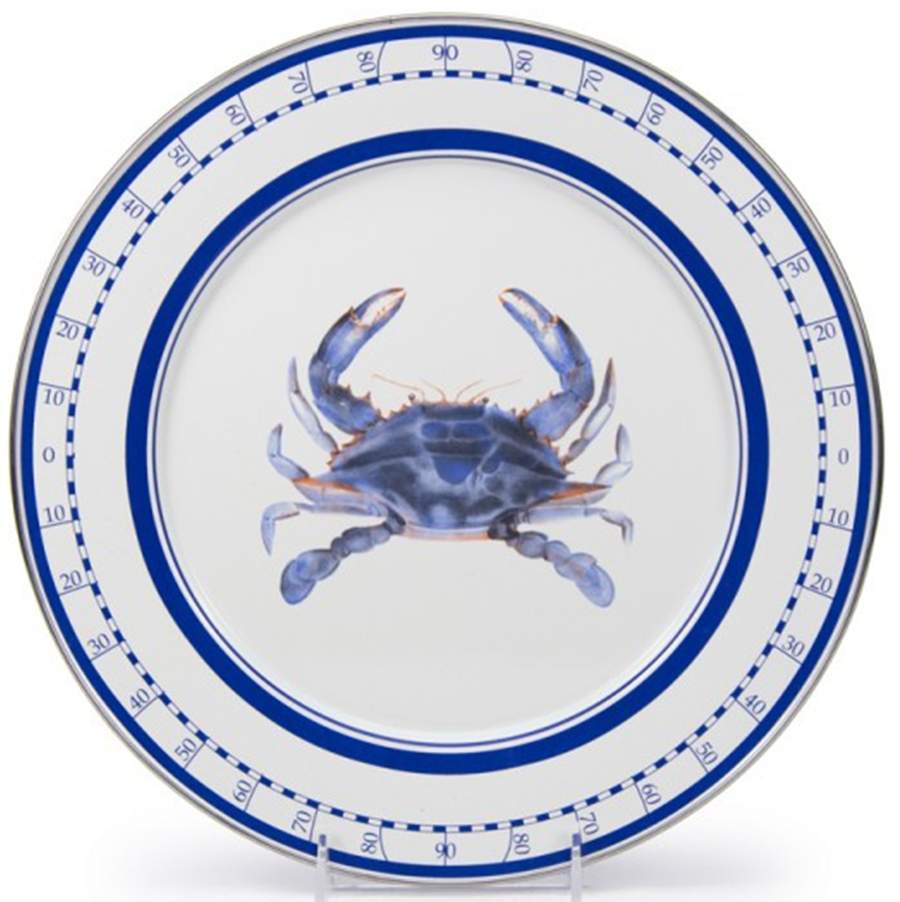 Blue Crab Enamelware Service Plate (Charger) by Golden Rabbit Enamelware-1
