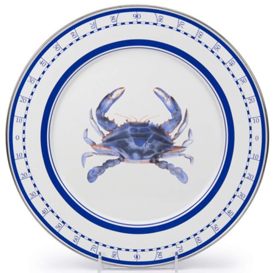 Blue Crab Enamelware Individual Sandwich Plate by Golden Rabbit Enamelware-1