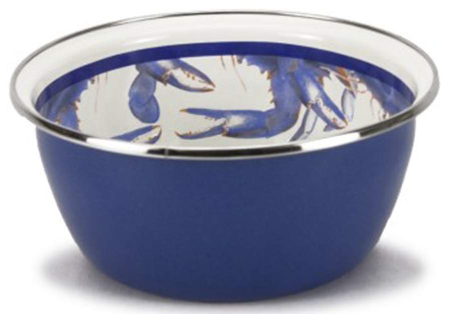 Blue Crab Enamelware Individual Salad Bowl by Golden Rabbit Enamelware-1
