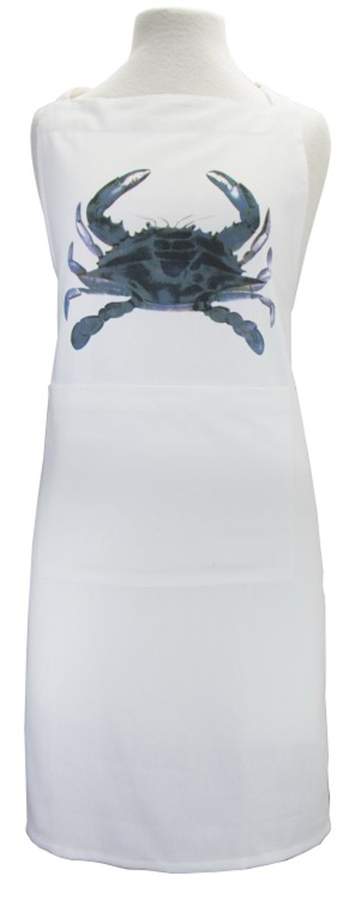 Blue Crab Enamelware Cloth Kitchen Apron by Golden Rabbit Enamelware-1