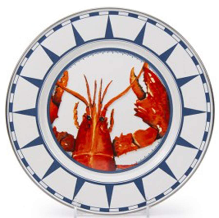 Lobster Enamelware Dinner Plate by Golden Rabbit Enamelware-1
