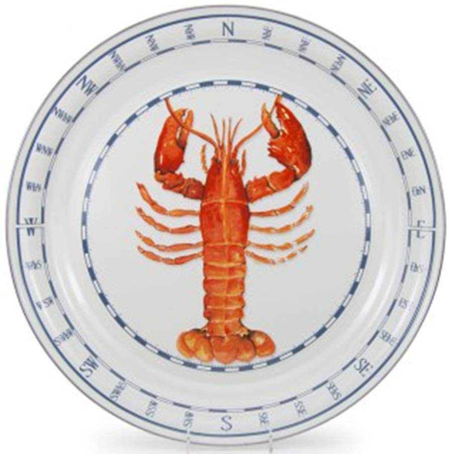 Lobster Enamelware 20" Round Tray by Golden Rabbit Enamelware-1