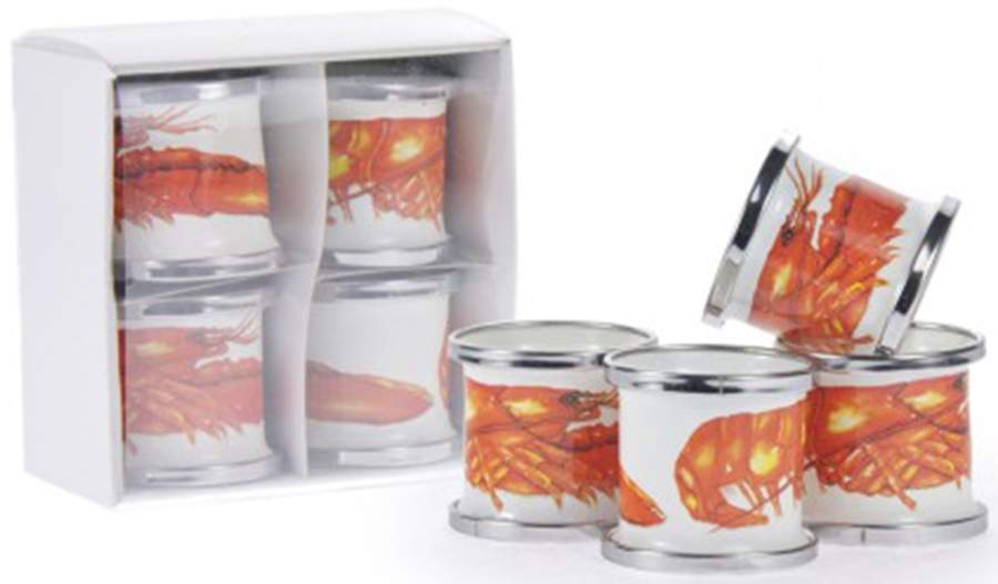 Lobster Enamelware Napkin Ring - Set of 4 by Golden Rabbit Enamelware-1