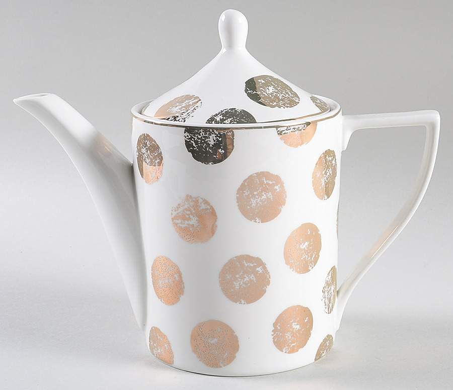 Distress Gold Dot Teapot & Lid by Grace's Teaware-1