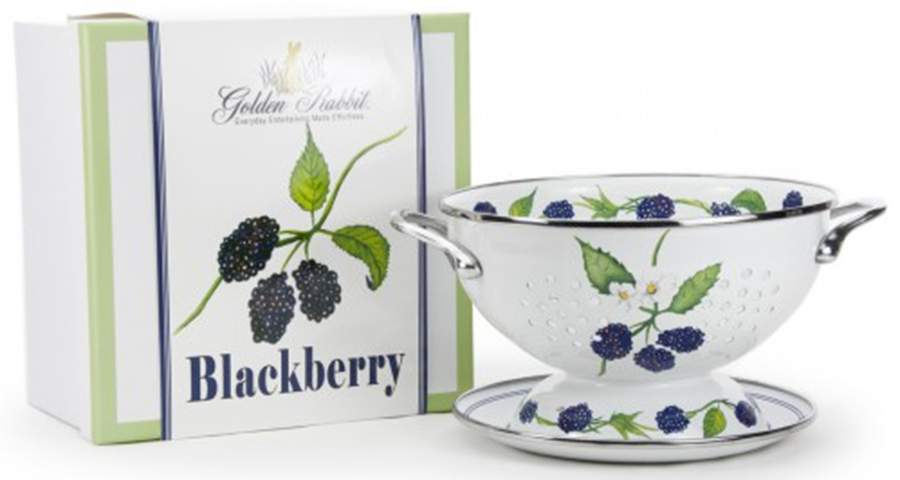 Garden Colanders Enamelware 1.5 Quart Colander & Drip Plate Set by Golden Rabbit Enamelware-1