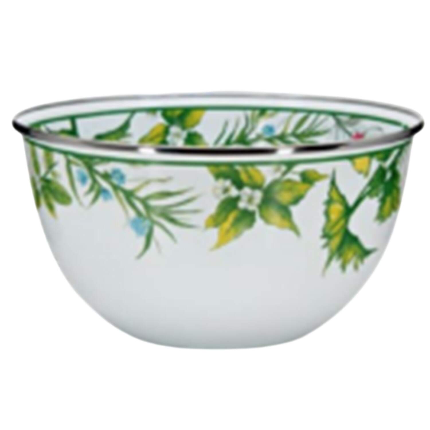 Herbs Enamelware Large Salad Bowl by Golden Rabbit Enamelware-1