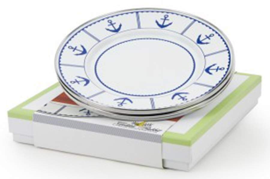 Eden Roc Individual Sandwich/Party Plate - Set of 4 by Golden Rabbit Enamelware-1