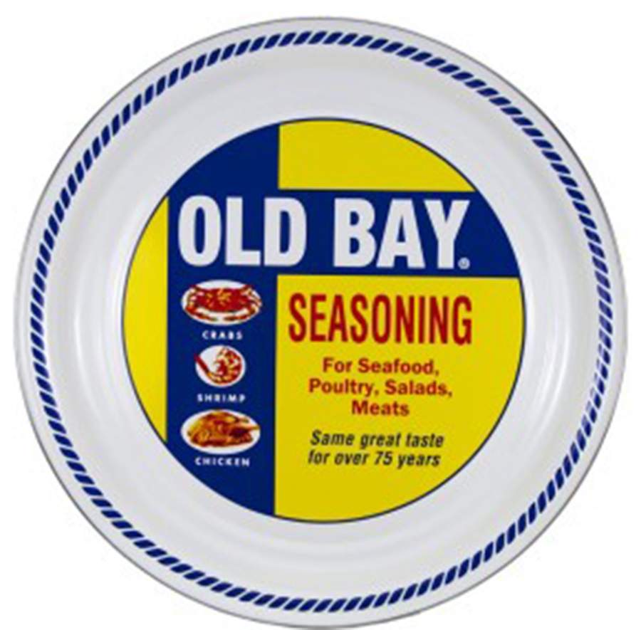 Old Bay Enamelware 15" Round Tray by Golden Rabbit Enamelware-1