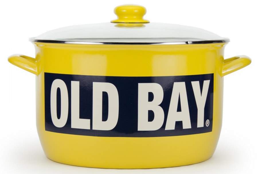 Old Bay Enamelware 18 Qt Stockpot & Glass Lid by Golden Rabbit Enamelware-1