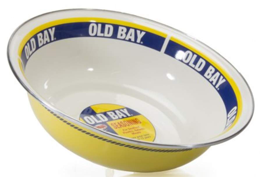 Old Bay Enamelware 13" Round Serving Bowl by Golden Rabbit Enamelware-1