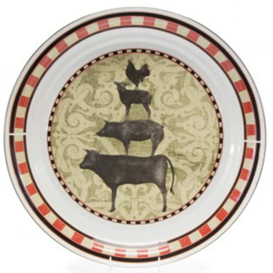 Farm To Table Enamelware 20" Round Tray by Golden Rabbit Enamelware-1