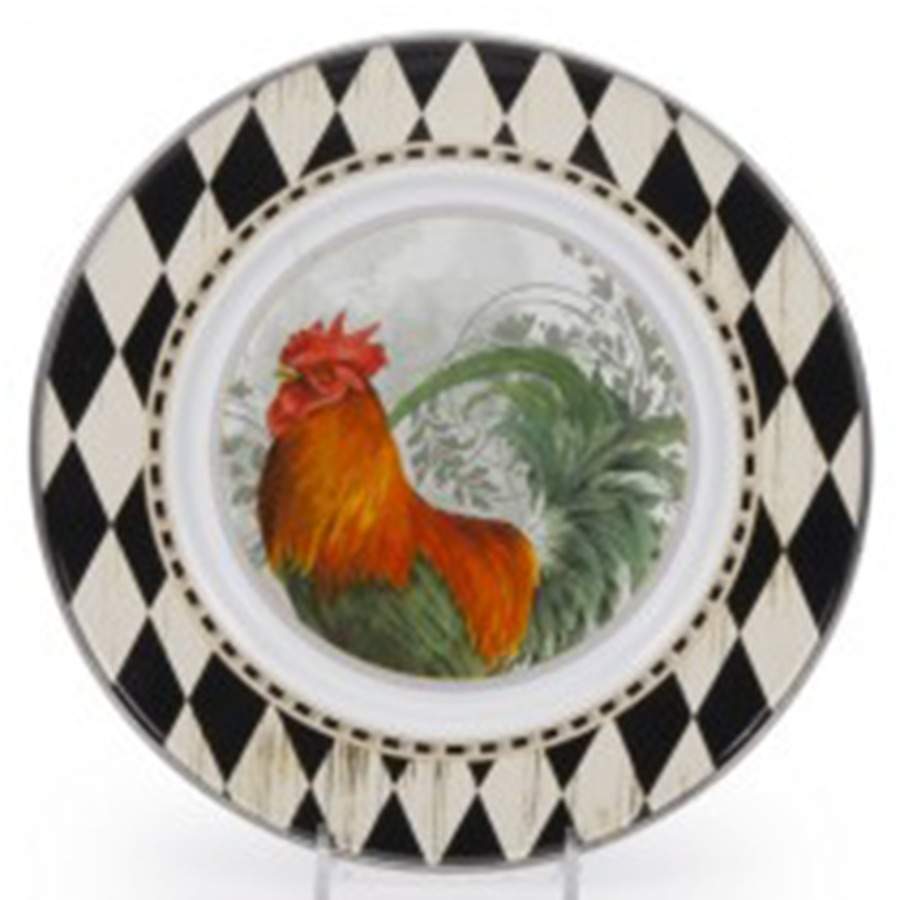 Rooster Royale Enamelware Individual Sandwich Plate by Golden Rabbit Enamelware-1