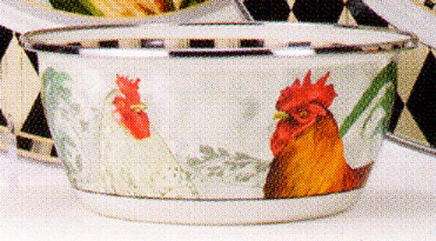 Rooster Royale Enamelware Individual Salad Bowl by Golden Rabbit Enamelware-1