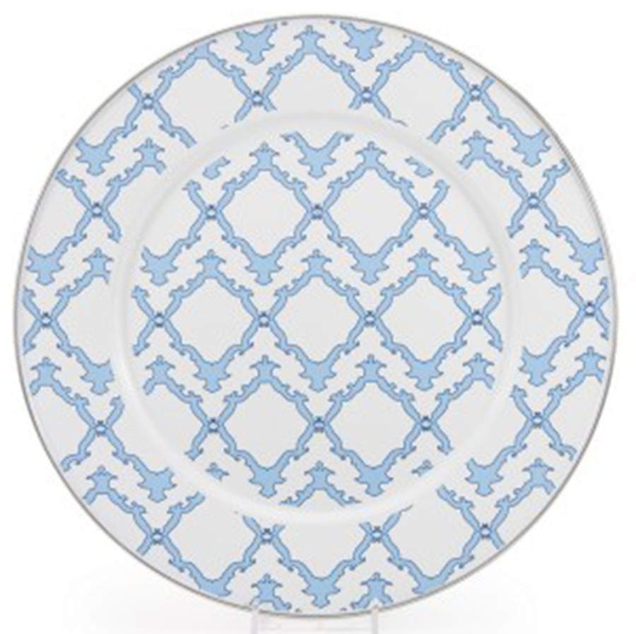 Charleston Blue Enamelware Service Plate (Charger) by Golden Rabbit Enamelware-1