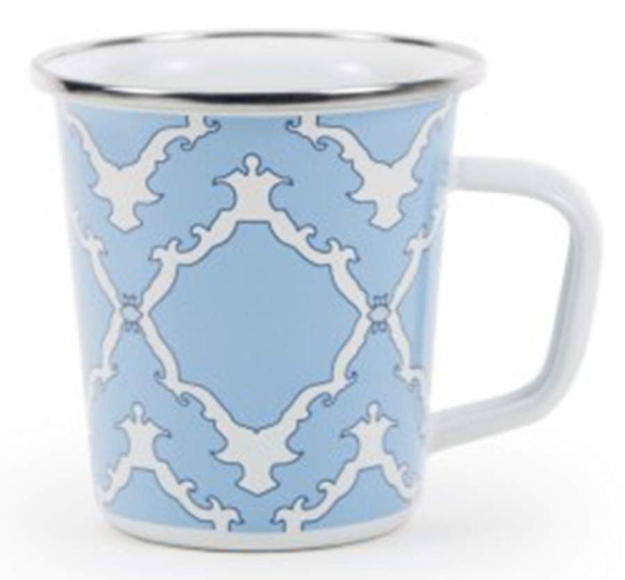 Charleston Blue Enamelware Latte Mug by Golden Rabbit Enamelware-1