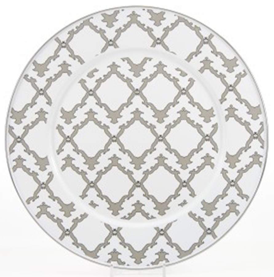 Charleston Taupe Enamelware Service Plate (Charger) by Golden Rabbit Enamelware-1