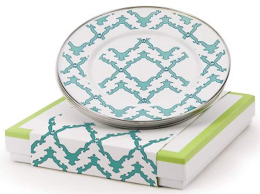 Charleston Green Enamelware Individual Sandwich/Party Plate - Set of 4 by Golden Rabbit Enamelware-1